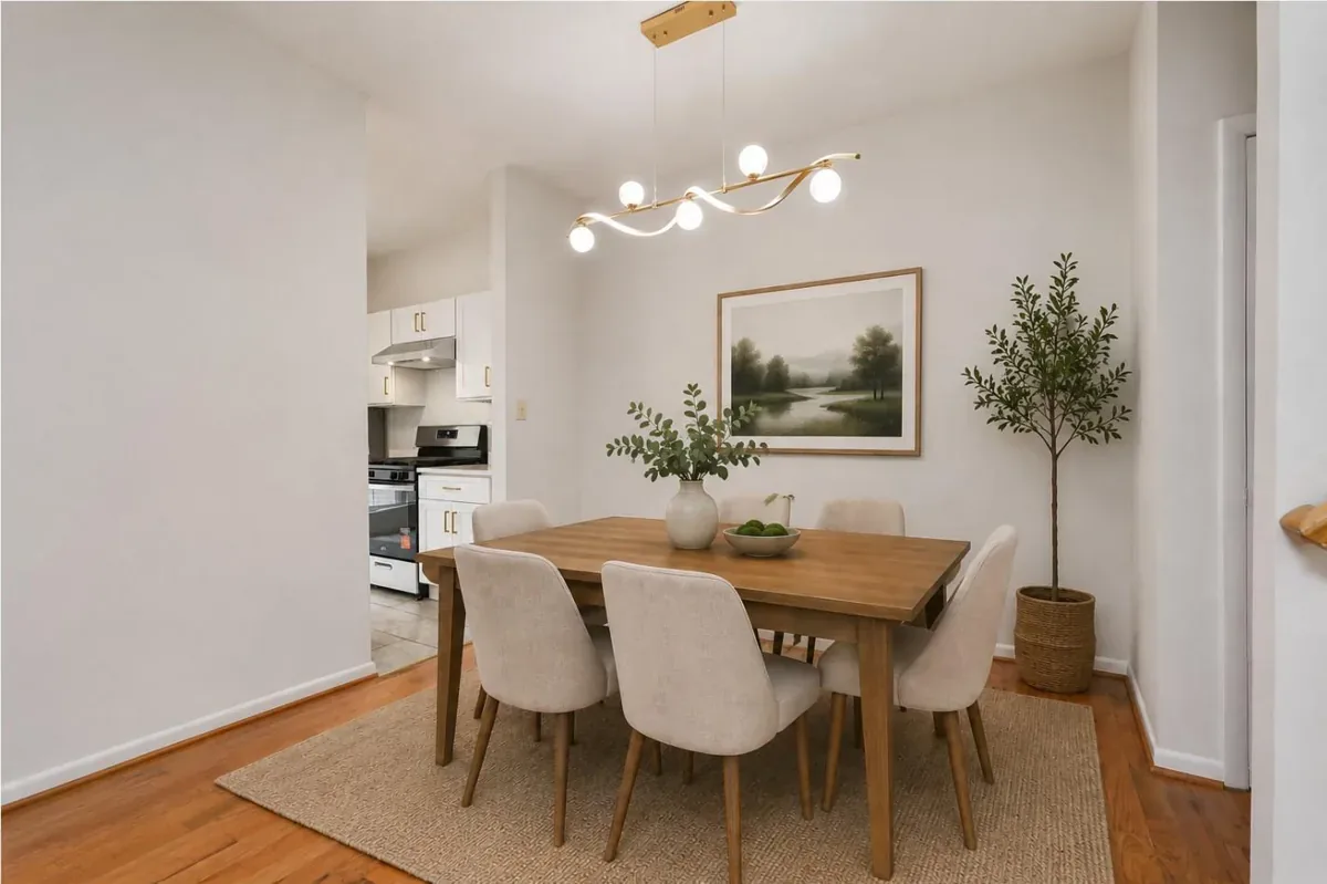 Staged dining area